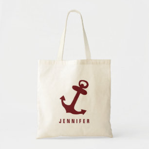Beach Anchor Custom Name Tote Bag