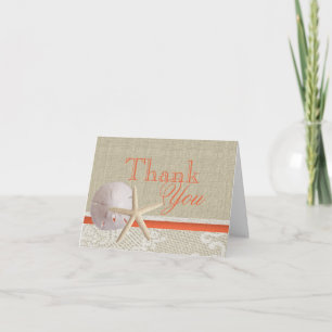Beach and Burlap Thank You Card