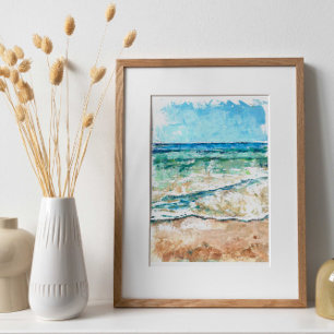 Beach And Coastal Sea And Sand Abstract Art Poster