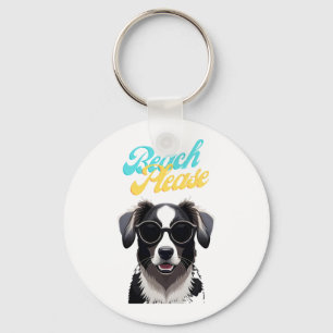 Beach and Dogs Keychain