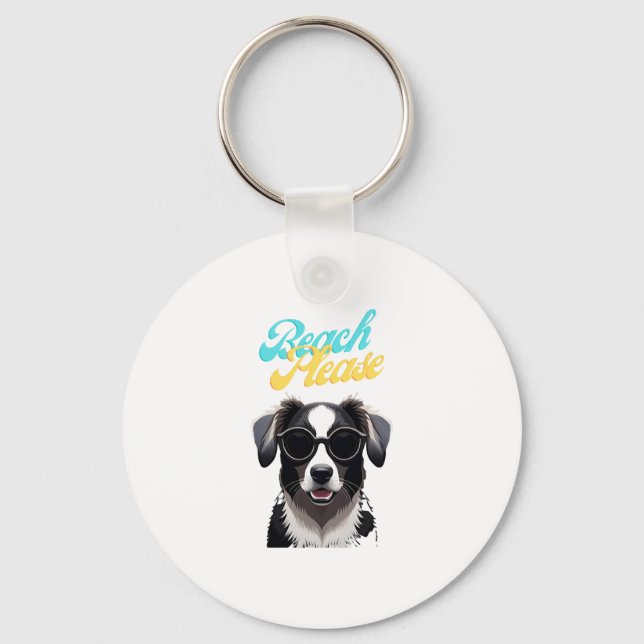 Beach and Dogs Keychain (Front)