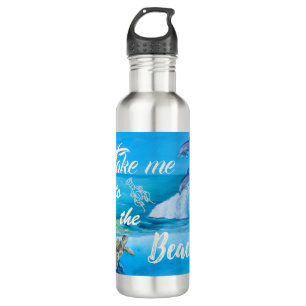 Beach and Marine Life Painting 710 Ml Water Bottle
