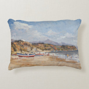 Beach and Mountains Nerja 2001 Accent Pillow