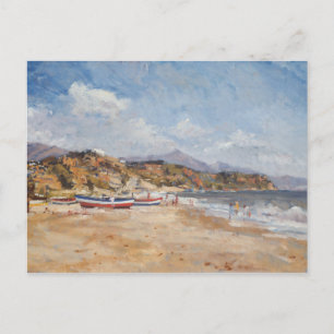 Beach and Mountains Nerja 2001 Postcard