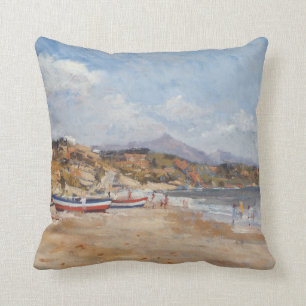Beach and Mountains Nerja 2001 Throw Pillow
