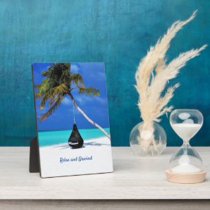 Beach and Palm Tree/Relax Plaque