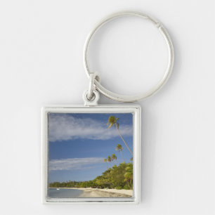 Beach and palm trees, Plantation Island Resort Keychain
