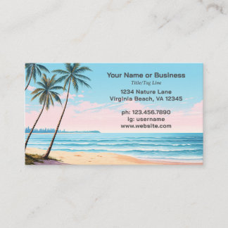 Beach and Palm Trees Tropical Business Card