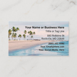 Beach and Palm Trees Tropical Business Card