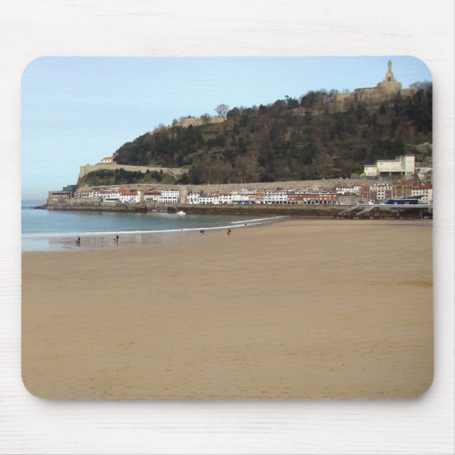 Beach and Port of Donostia - San Sebastian. Mouse Pad (Front)
