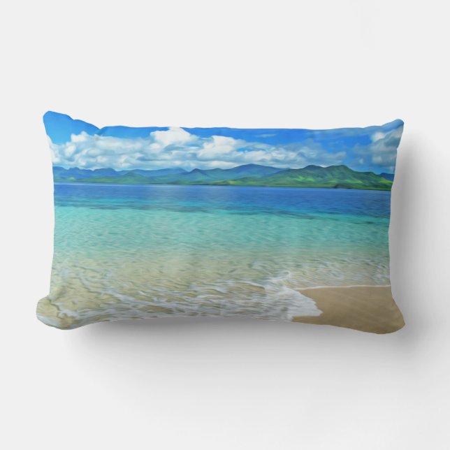 Beach and Sea Lumbar Pillow (Front)
