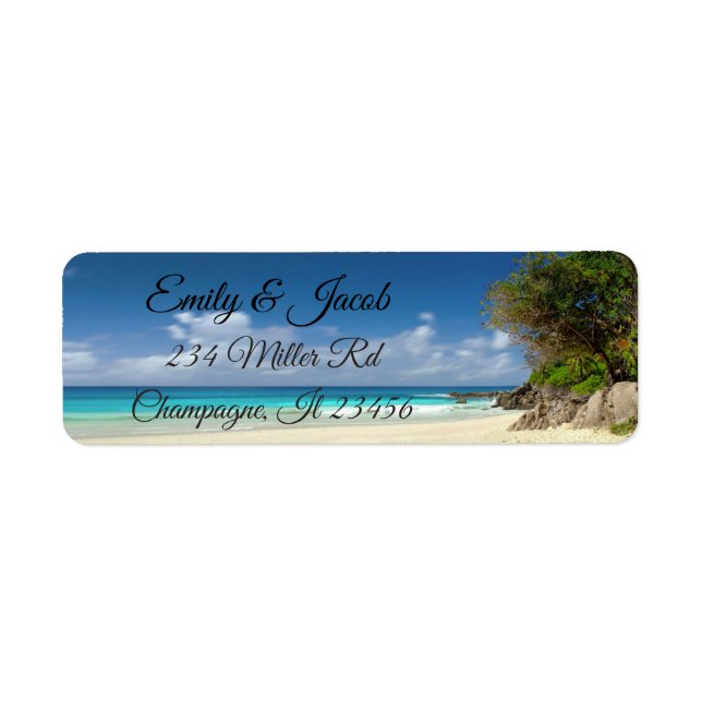 Beach and Trees Return Address Labels (Front)