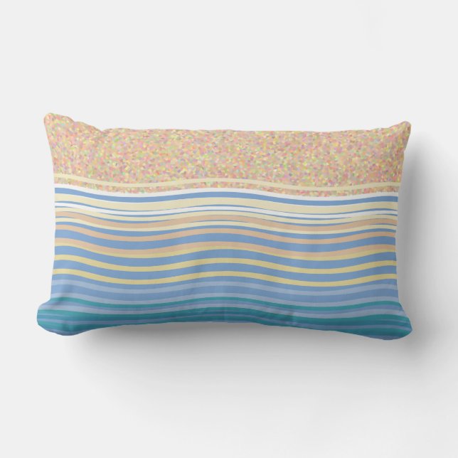 Beach and waves seaside Hamptons decor Lumbar Pillow (Front)