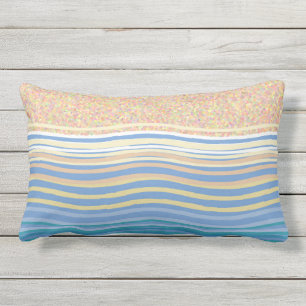 Beach and waves seaside Hamptons decor Lumbar Pillow