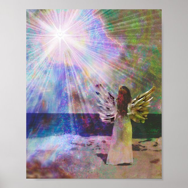 Beach Angel of Light Wall Art Print (Front)
