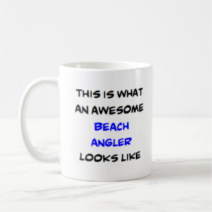 beach angler, awesome coffee mug