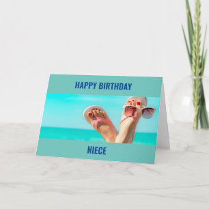 ***BEACH ANNIVERSAIRE SOUHAITS** CARTE "NIECE"