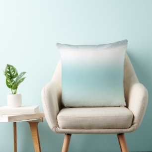 Beach Aqua Blue Ombre     Throw Pillow