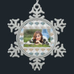 beach aqua blue white marble pastel mermaid scales snowflake pewter christmas ornament<br><div class="desc">beach opal aqua blue white marble mermaid scales room accessories. white and blue Mermaid room decoration</div>