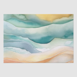 Beach Aqua Green Ocean Cream Sand Wedding Tissue Paper