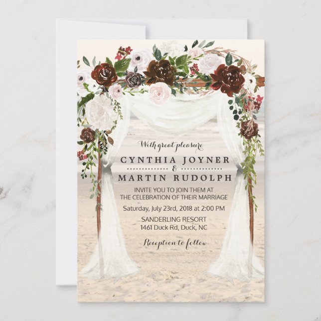 Beach Arbor Faire-part de mariage (Devant)