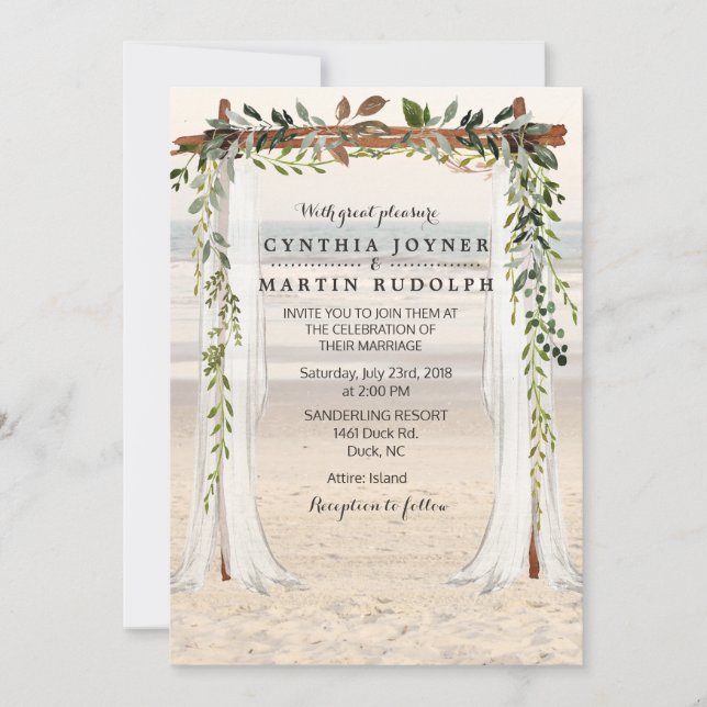 Beach Arbor Faire-part de mariage (Devant)