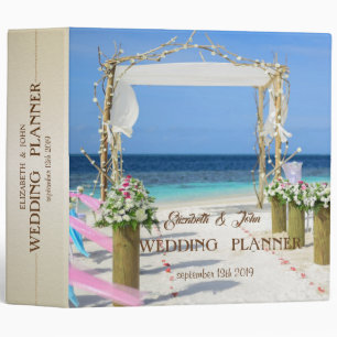 Beach Arbor Floral Wedding Binder