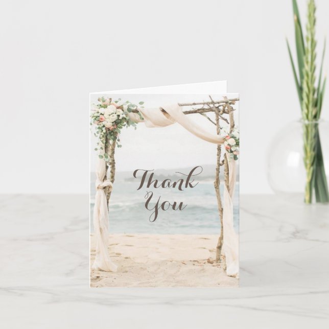 Beach Arbor Mariage Carte de remerciements (Devant)
