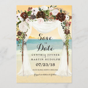 Beach Arbor Wedding Enregistrer la date Invitation