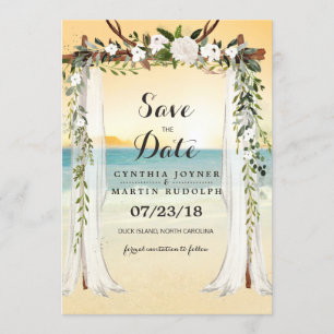 Beach Arbor Wedding Save the Date Invitation