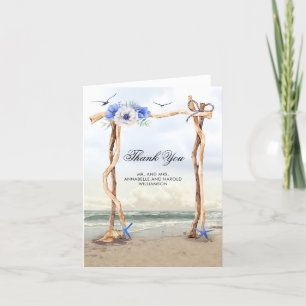 Beach Arbor Wedding Thank You Card