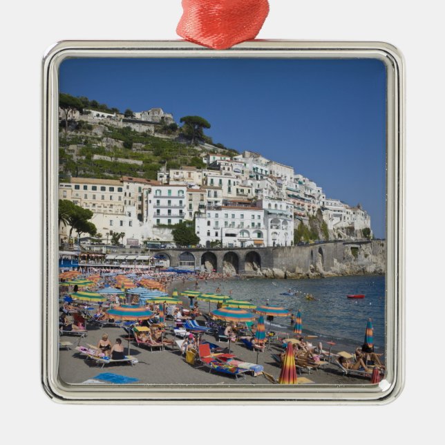Beach at Amalfi, Campania, Italy Metal Ornament (Front)