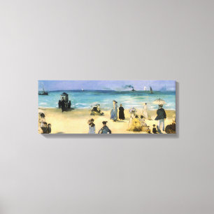 Beach at Boulogne by Edouard Manet, Vintage Art Canvas Print