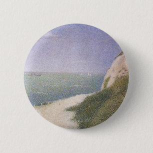 Beach at Honfleur by Georges Seurat, Vintage Art 2 Inch Round Button