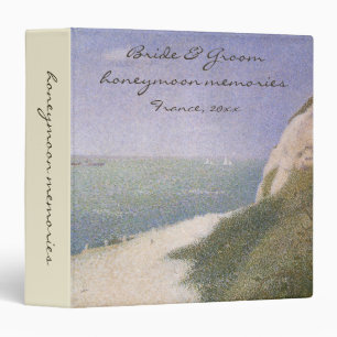 Beach at Honfleur by Georges Seurat, Vintage Art Binder