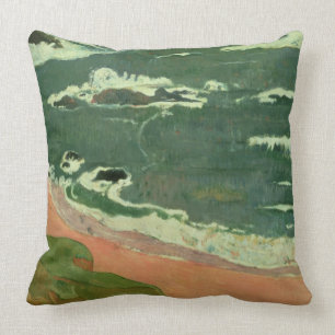 Beach at Le Pouldu, 1889 Throw Pillow