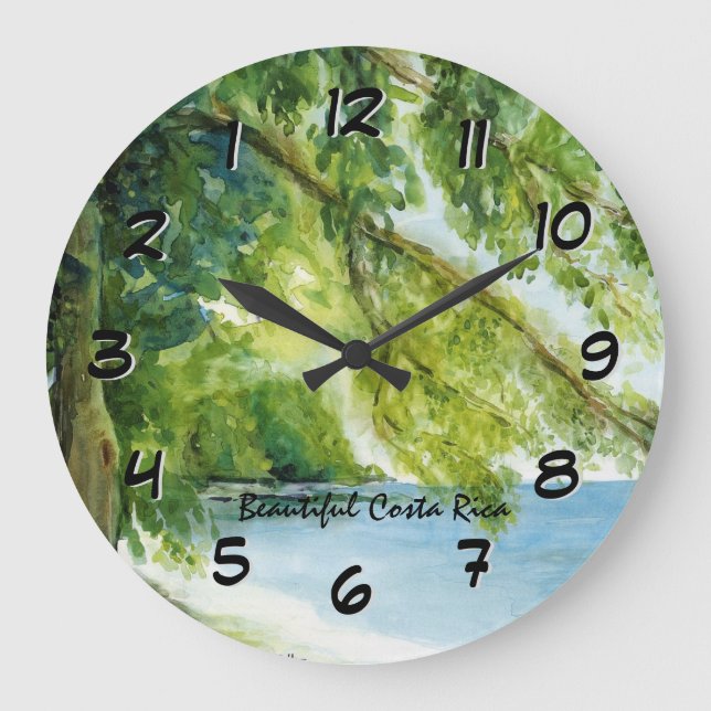 Beach at Manuel Antonio Backward Clock (Front)