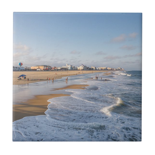 Beach at Ocean City, Maryland Tile (Front)