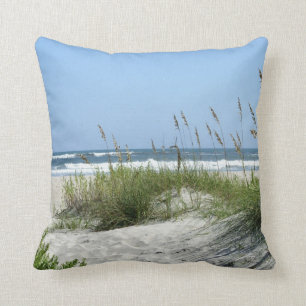 Beach at Ocracoke Reversible Throw Pillow