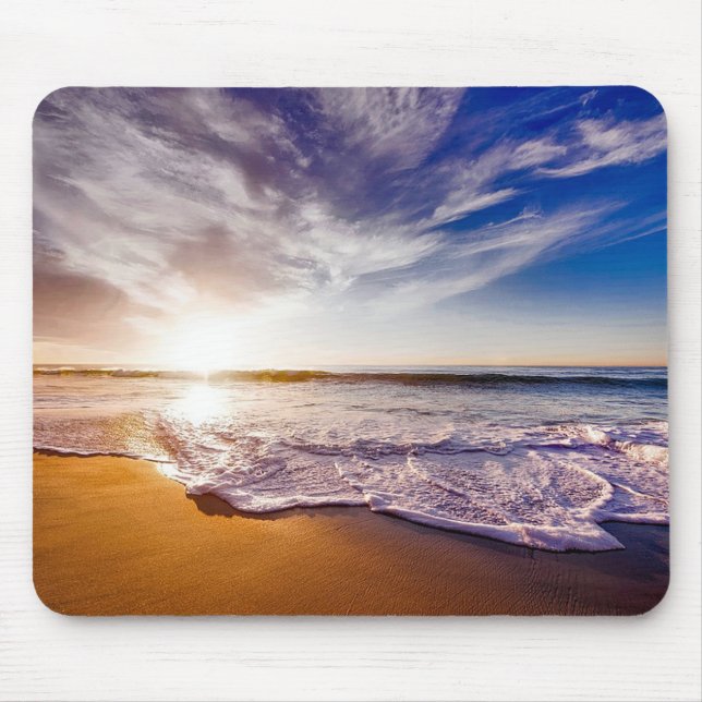 Beach at Sunset Mouse Pad (Front)