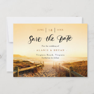 Beach at Sunset Save the Date Card