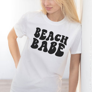 Beach Babe Black Matching Bachelorette Party T-Shirt