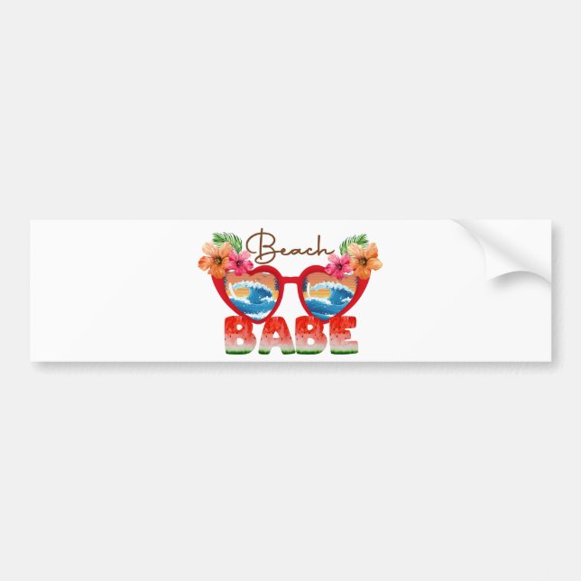 Beach Babe Bumper Sticker (Front)