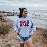 Beach Babe Dark Red Matching Bachelorette Party Sweatshirt<br><div class="desc">Looking for the perfect bachelorette party gift? Look no further than this dark red personalized beach bash bachelorette party crewneck sweatshirt! This sweatshirt is a great way to show your friends and family that you are celebrating with them during your special day. It features a retro bachelorette party design and...</div>