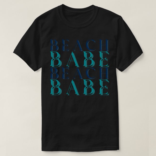Beach Babe Fun Summer Beach Sand Surf Design 1 T-Shirt (Design Front)