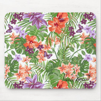Beach Babe Tropical Flowers Mouse Pad