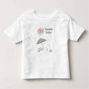 Beach Babe-Umbrella, Ball, Footprints in Sand Toddler T-shirt