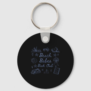 Beach babes book club summer vibes bookworm book keychain