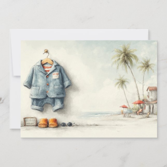 Beach Baby Bash – 1st Birthday Party Invitation (Front)