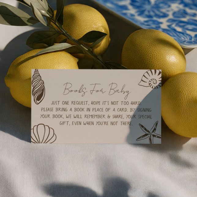 Beach Baby Shower Book For Baby Request   Enclosure Card (Creator Uploaded)